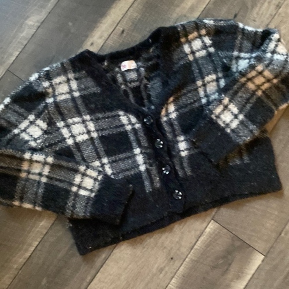Black And White Cardigan Sweater